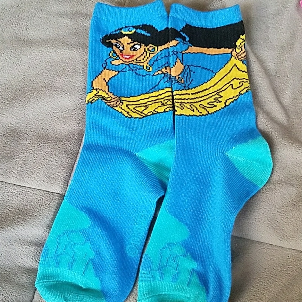 Kids princess Jasmine socks Aladdin blue